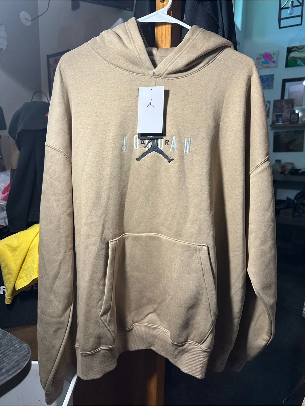 Air Jordan Men's Nike Pullover Oversized Hoodie Jumpman Logo Embroidered